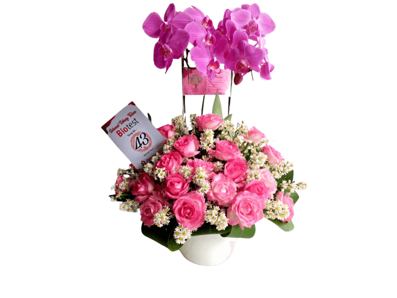 Bunga Mix Anggrek dan Mawar - Valentine
