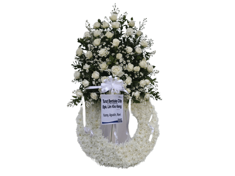 Standing Flower Duka Cita Putih - Duka Cita