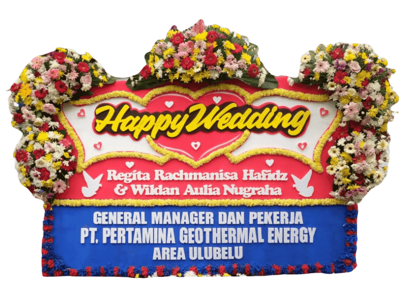 Karangan Bunga Pernikahan Ceria dengan Warna-warni Segar - Wedding